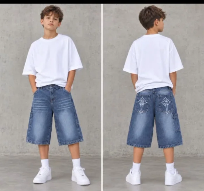 Bermudas Baggi Juvenil con Bordados