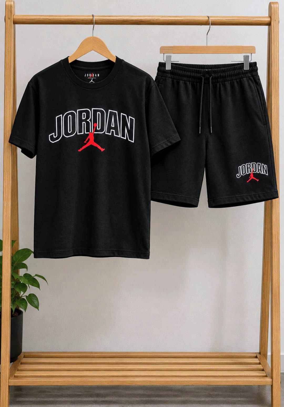 Conjuntos Jordan con Logo Rojo Algodón Peinado Premium - Imagen 1