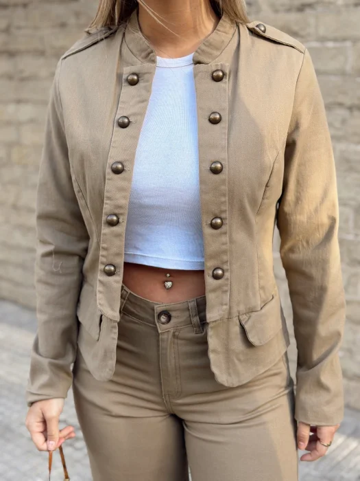 Chaqueta "imperial" en Gabardina Elastizada