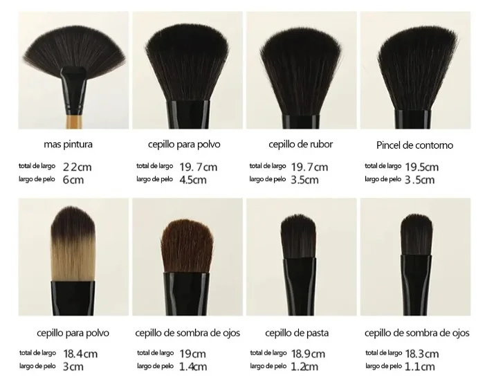 Set 32 Pinceles Brochas en Estuche Ecocuero para Maquillaje Profesional - Imagen 4