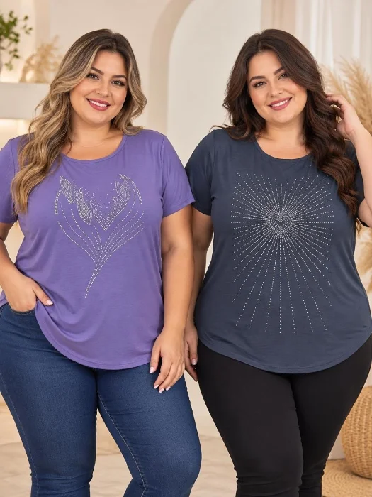 Remera de Modal con Strass