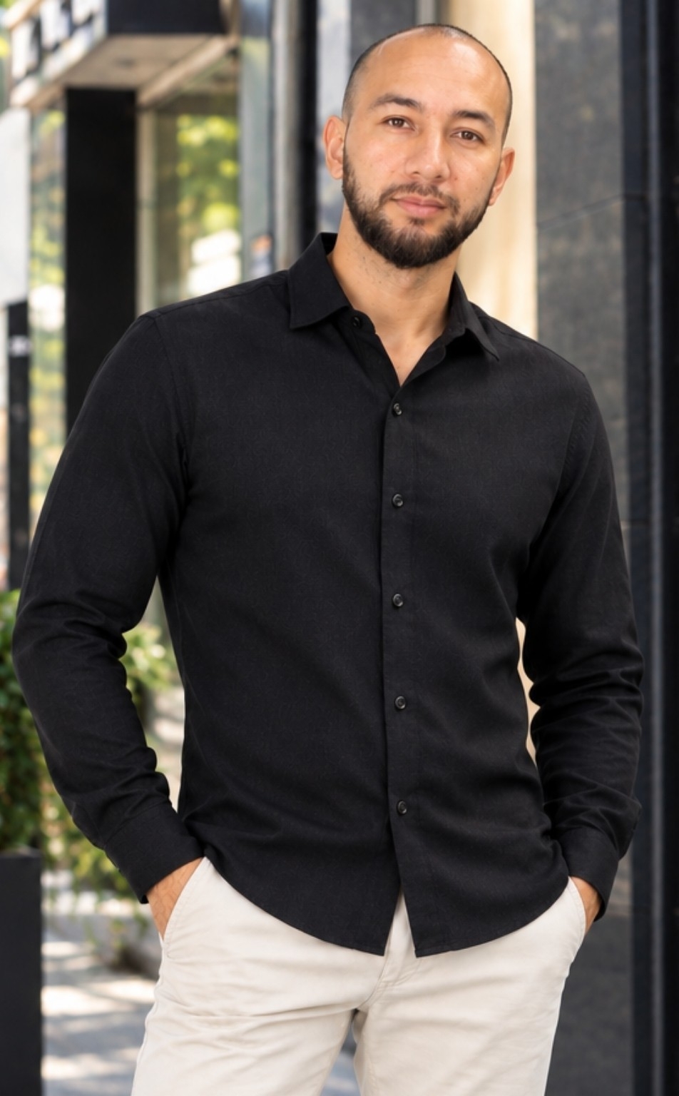 Camisas de Lino Spandex Manga Larga - Imagen 2