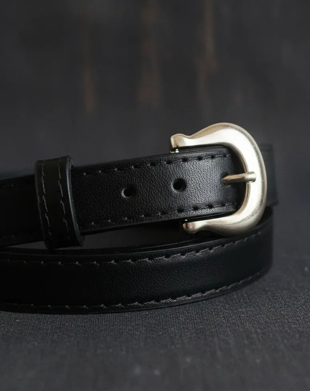 Cinturon Grecia Negro Cuero Vacuno - Imagen 2