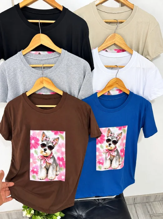 Remera Perrito Coquette Algodón