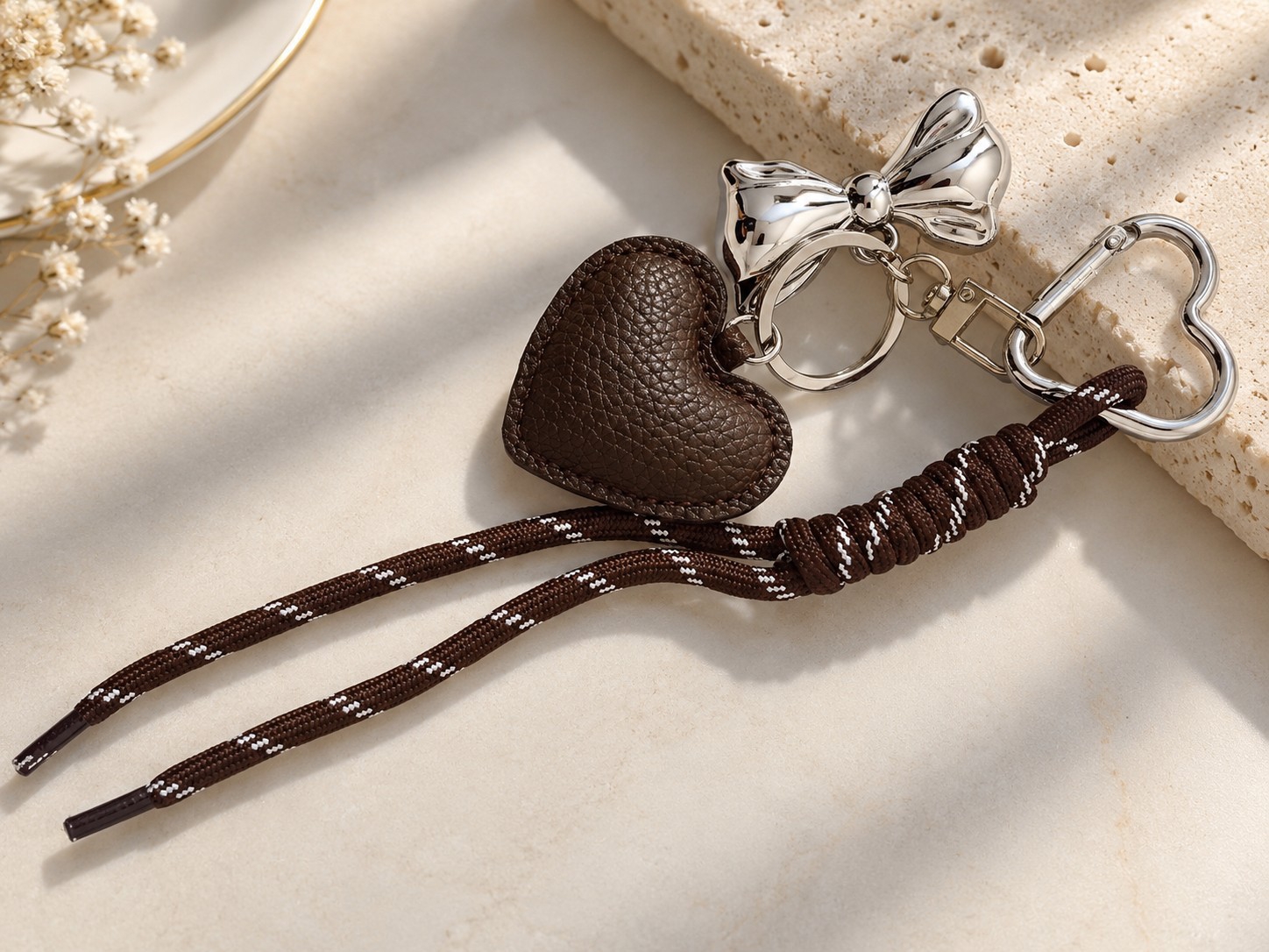 Charms Llavero Colgante Corazon con Moño - Imagen 3