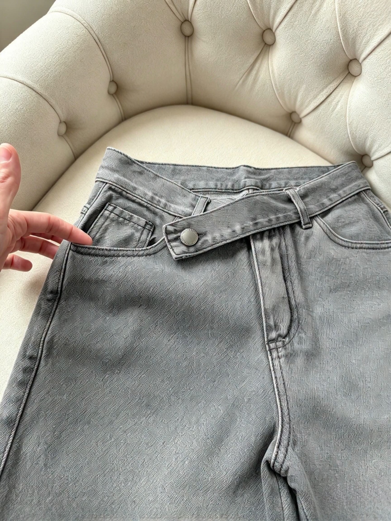 Bermuda Jeans Cintura Cruzada - Imagen 2