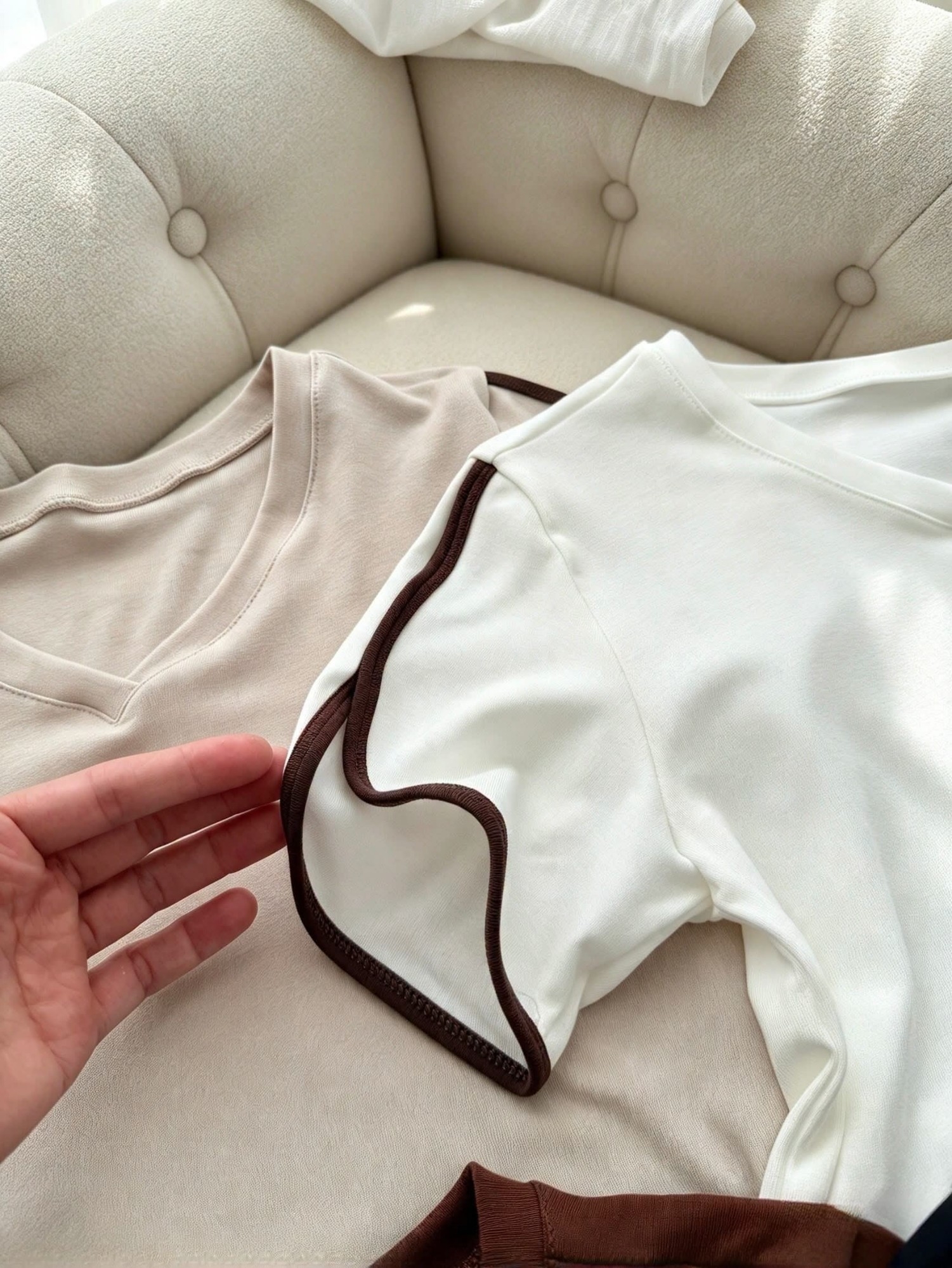 Remeras Combinadas Escote V (tendencia) - Imagen 3