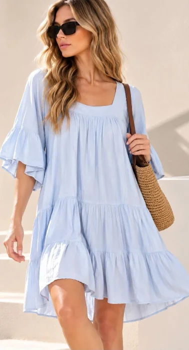 Vestido Lino Corto Importado