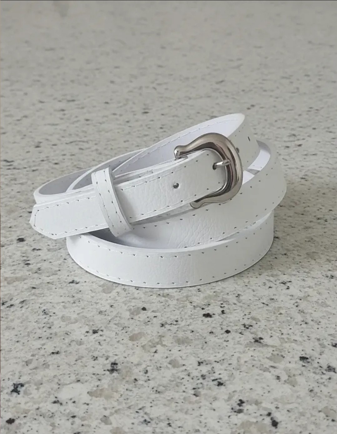 Cinturon Grecia Blanco Cuero Vacuno - Imagen 3