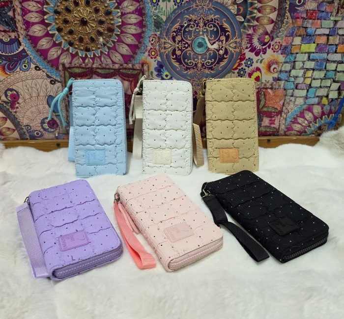 Billeteras Estilo Puffer Grande de 1 Cierre de Cuero Pu Excelente Calidad
