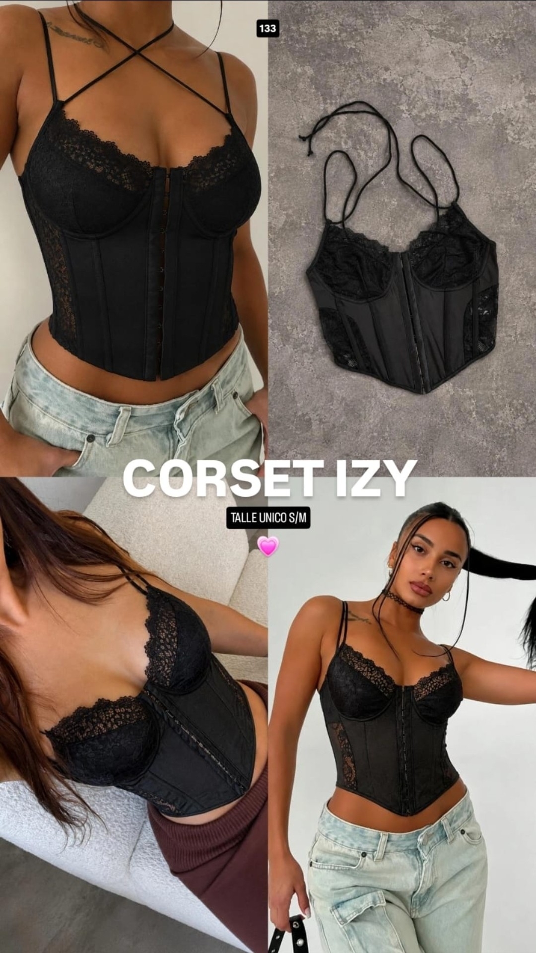 Corset  Encaje con Broches - Imagen 8