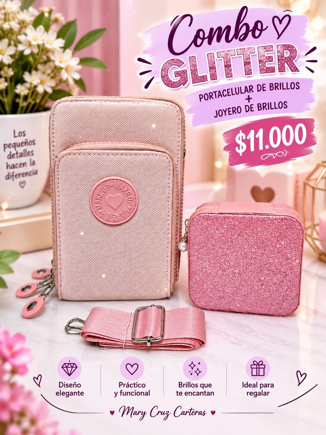Combo Portacelular + Joyero de Glitter - Imagen 3
