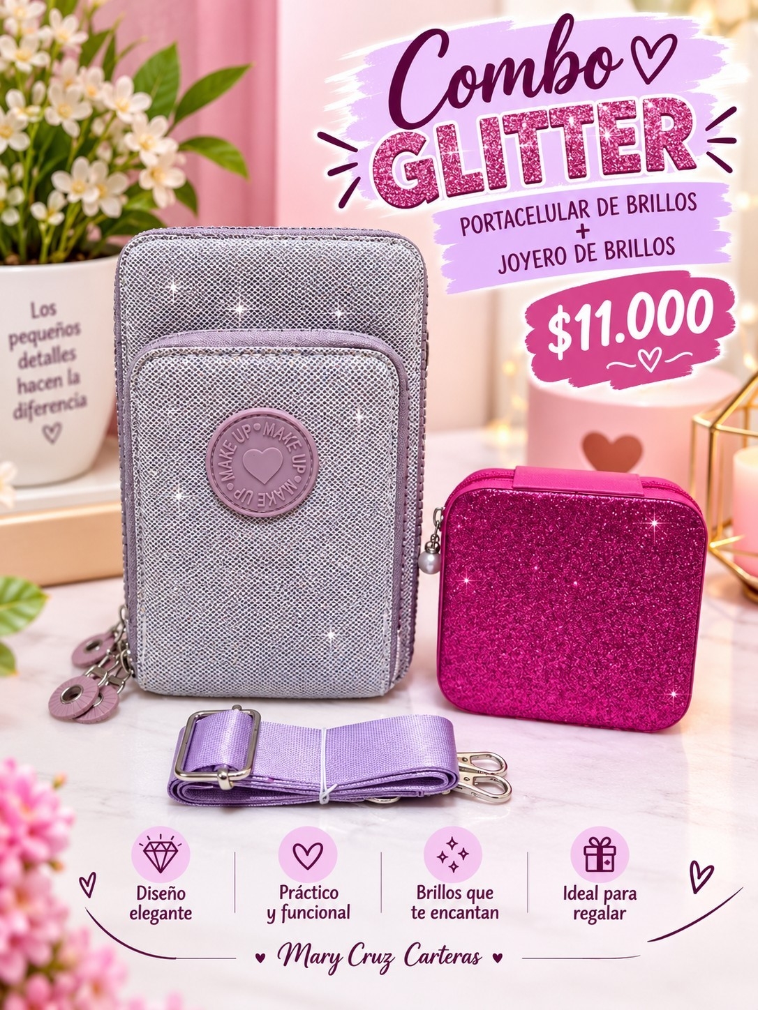 Combo Portacelular + Joyero de Glitter - Imagen 4