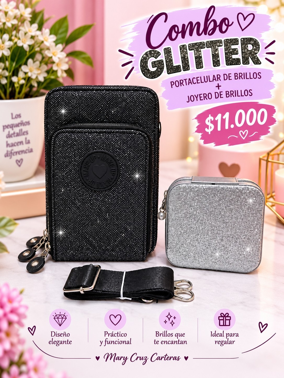 Combo Portacelular + Joyero de Glitter - Imagen 5
