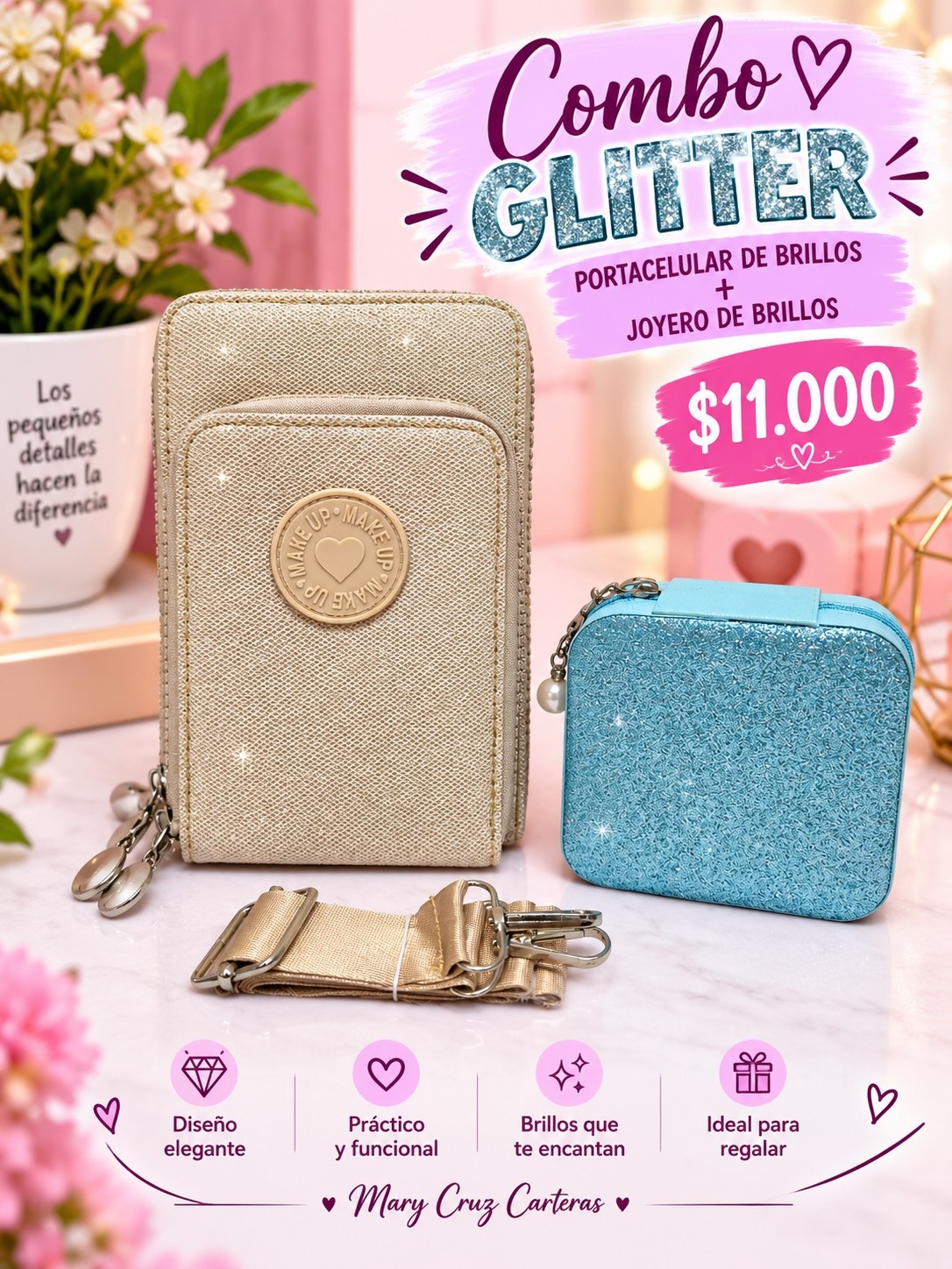 Combo Portacelular + Joyero de Glitter - Imagen 6