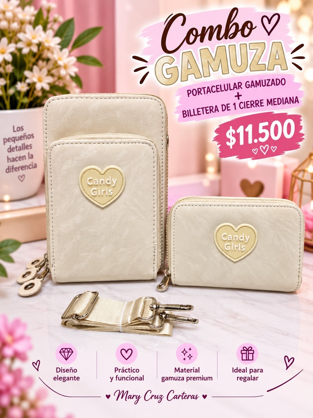 Combo de Portacelular + Billetera Gamuzado - Imagen 2
