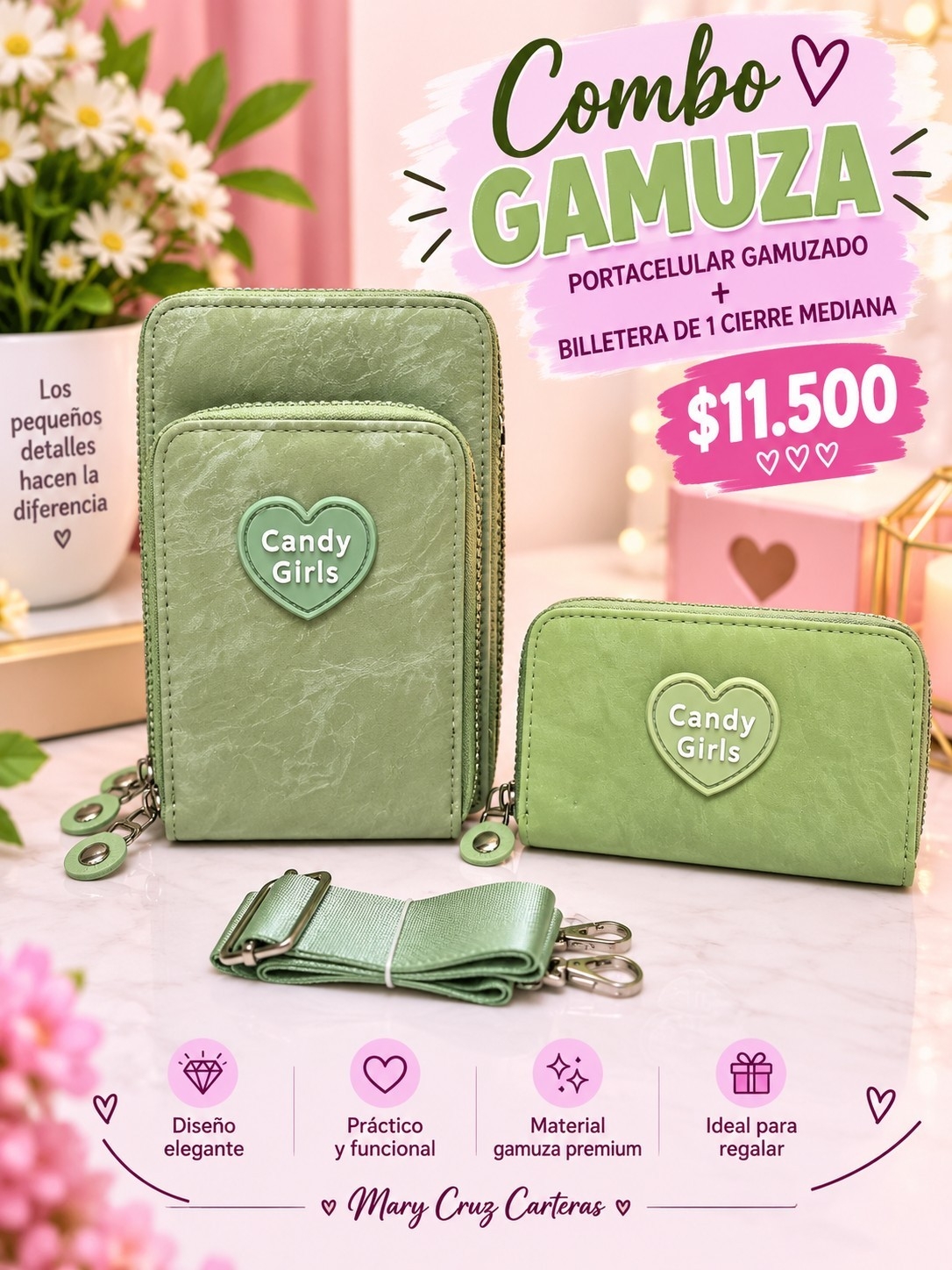 Combo de Portacelular + Billetera Gamuzado - Imagen 4