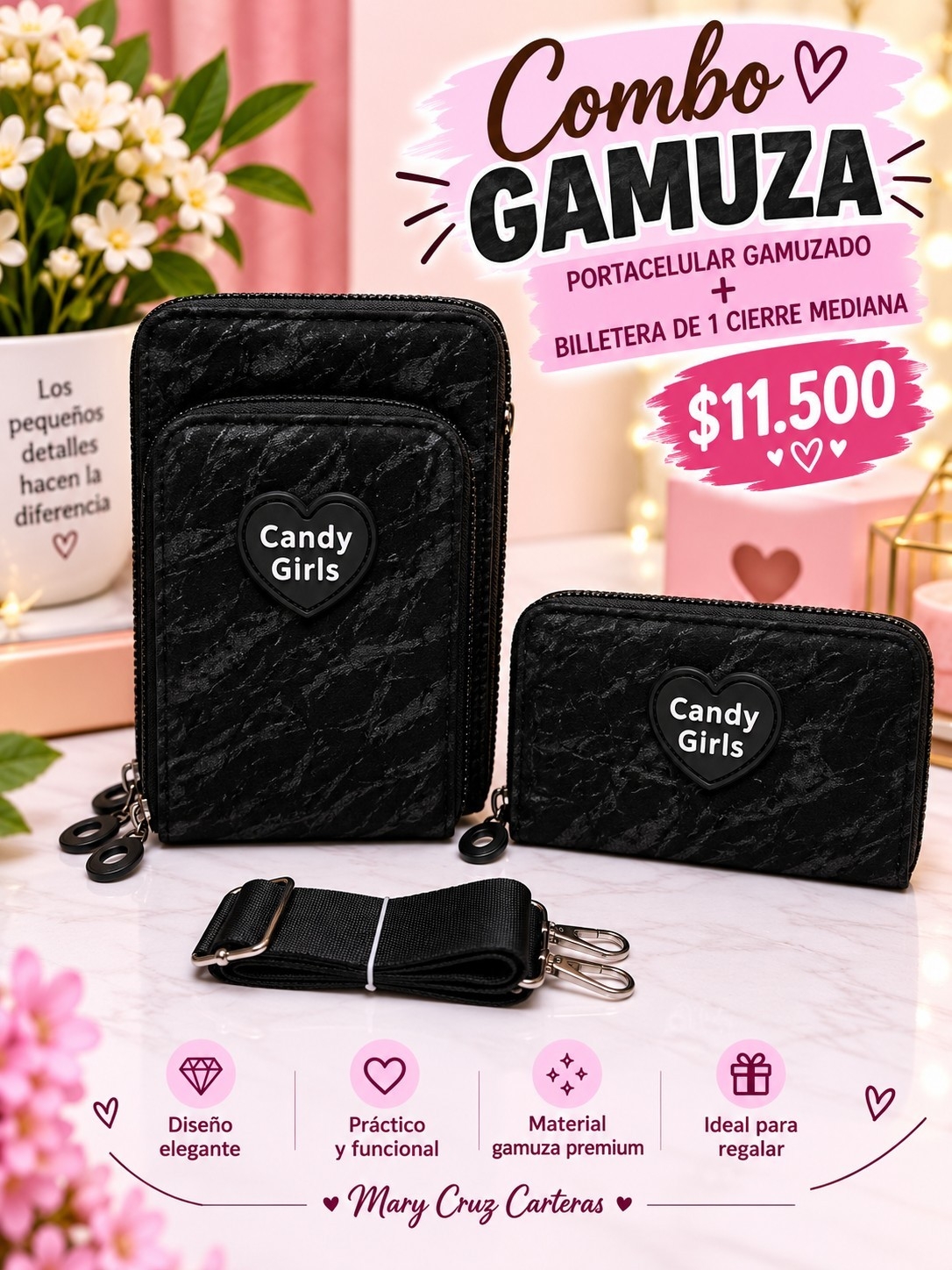 Combo de Portacelular + Billetera Gamuzado - Imagen 6