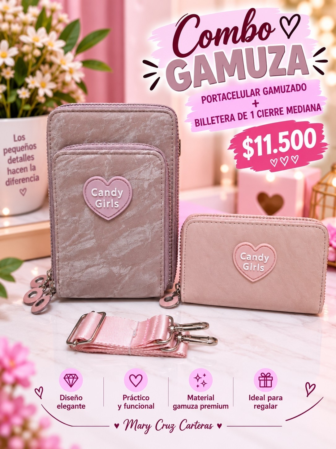 Combo de Portacelular + Billetera Gamuzado - Imagen 7