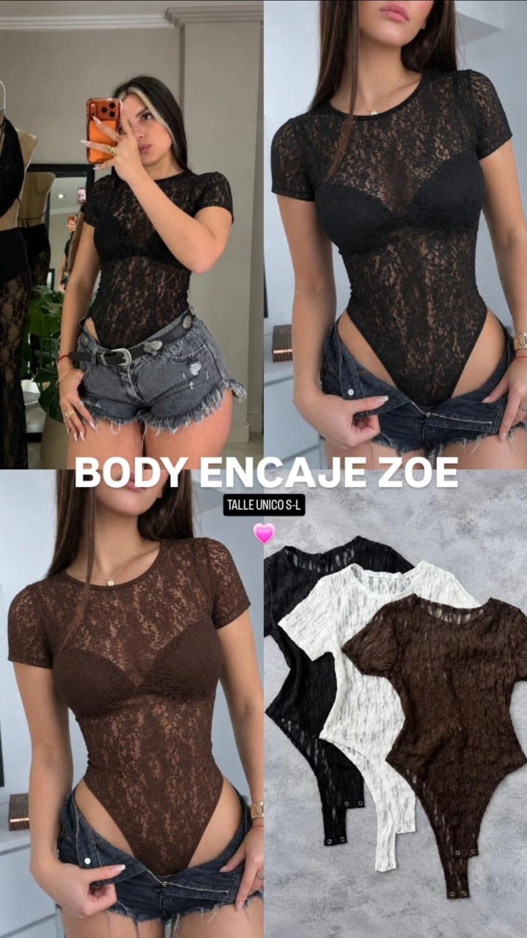 Body Encaje Manga Corta - Imagen 5