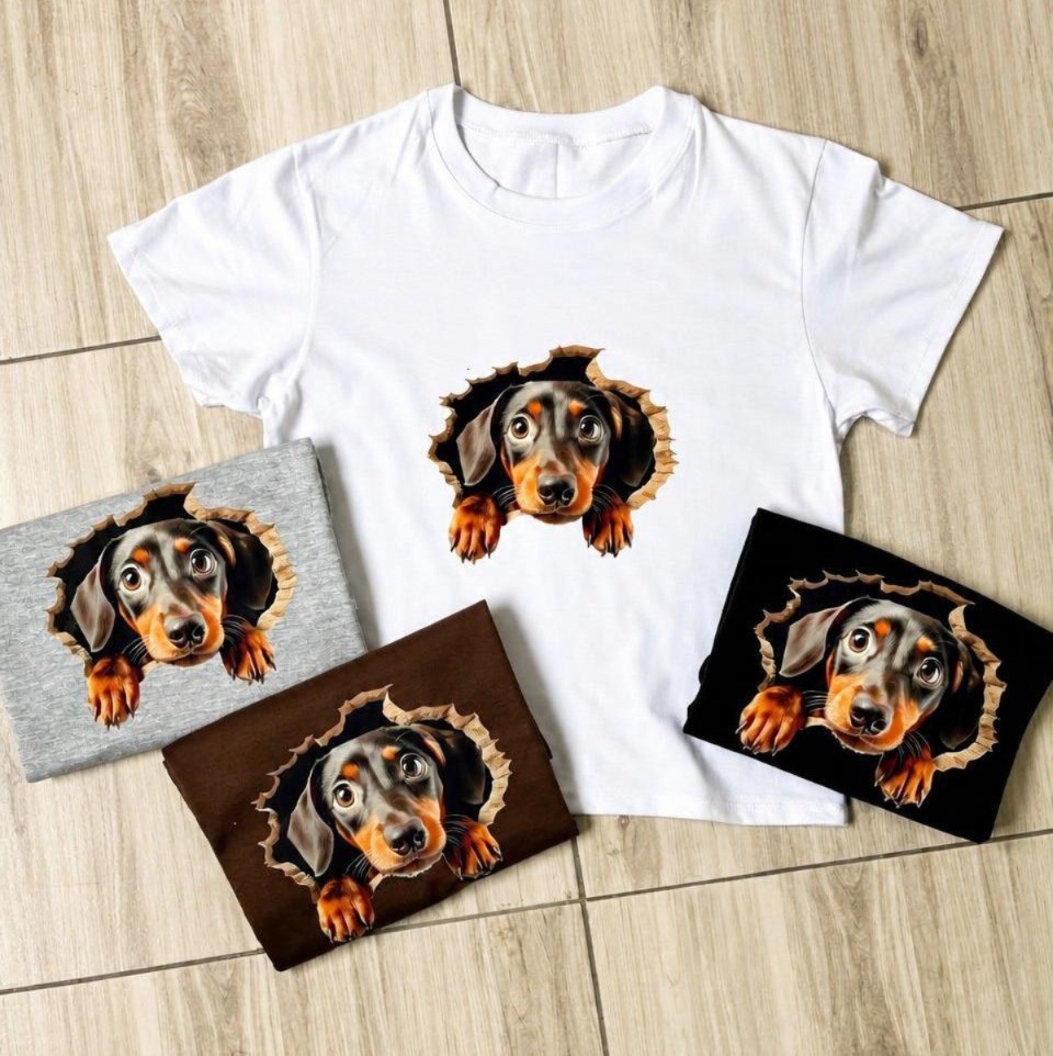 Remera Baby Tee Cachorro Algodón - Imagen 2