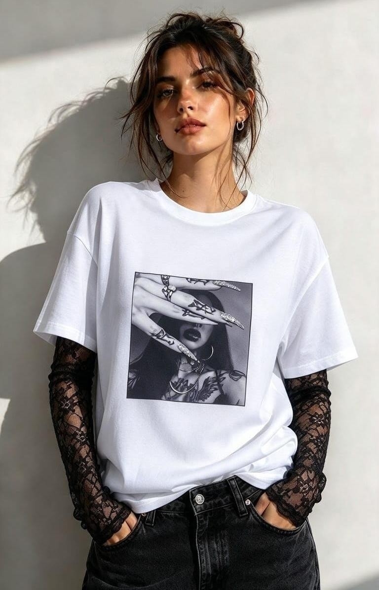 Remera Manga Encaje Tendencia - Imagen 4