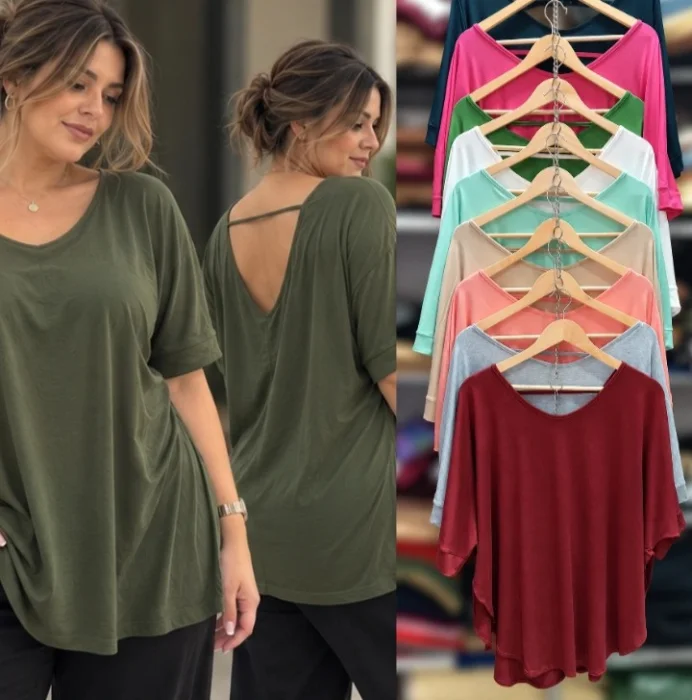 Remeron de Modal Cuello Redondo y con Detalle en la Espalda
