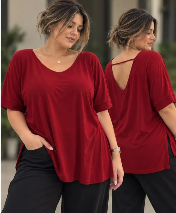 Remeron de Modal Cuello Redondo y con Detalle en la Espalda