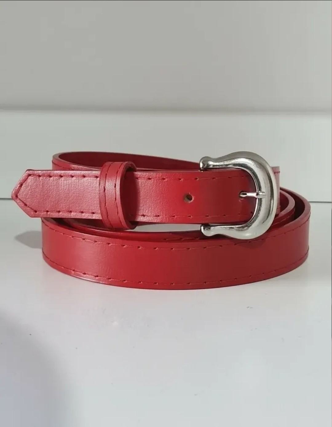 Cinturon Grecia Rojo Cuero Vacuno - Imagen 2