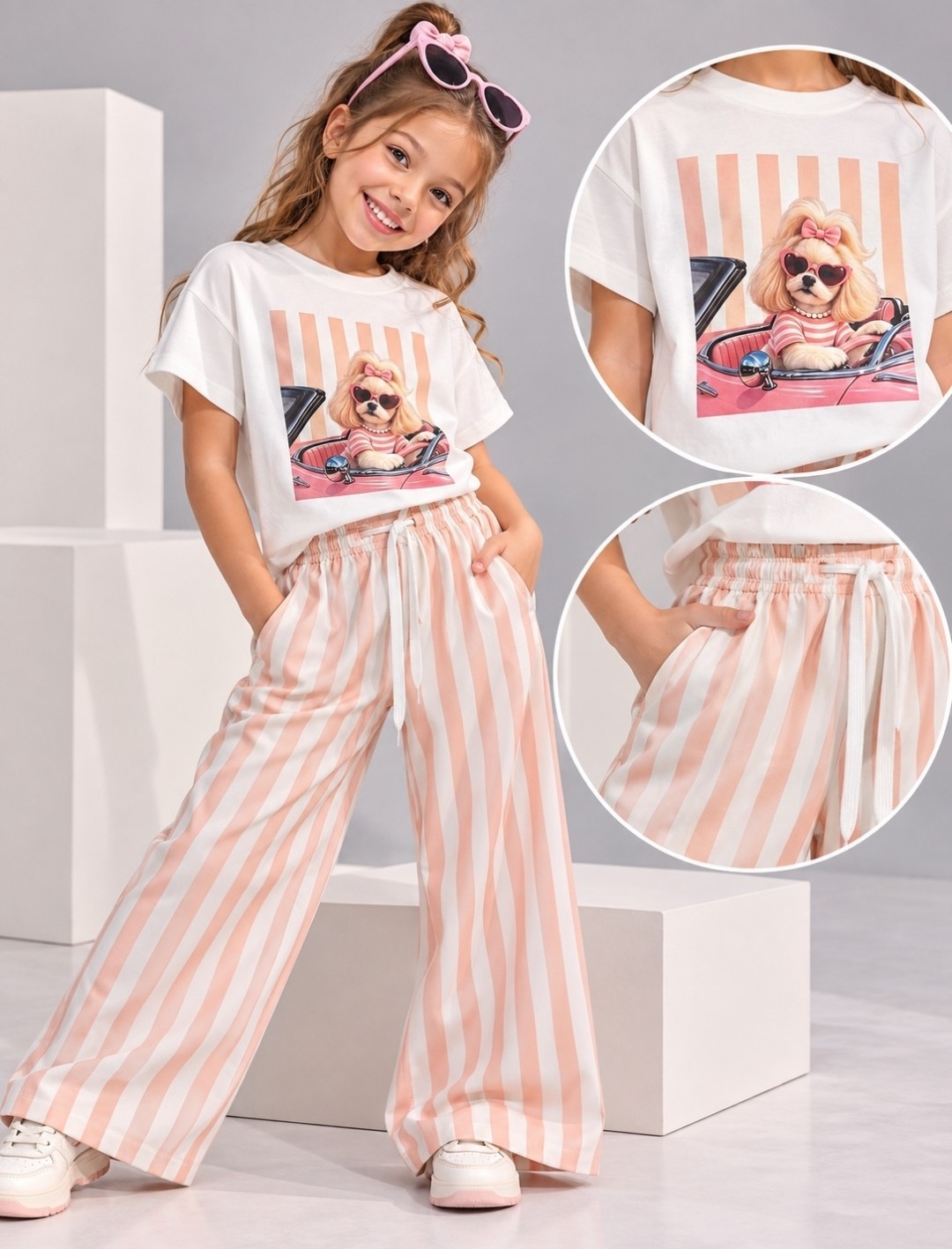 Conjunto Barbie de Nena Rayado - Imagen 4