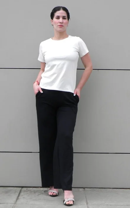 Remera Cuello Redondo Algodón con Lycra