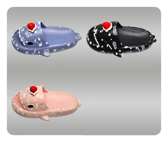 Sharklas Luminosas Navidad Ojotas de Tiburón Importado