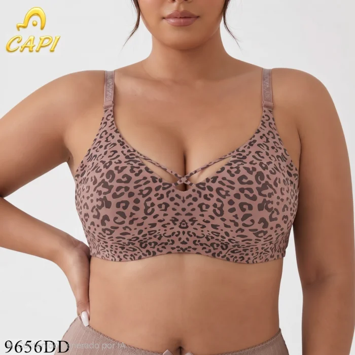 Corpiño sin Costura  Animal Print Copa D Talles Especiales