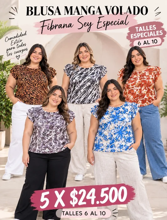 Blusa Talles Especiales Fibrana Cey Estampadas