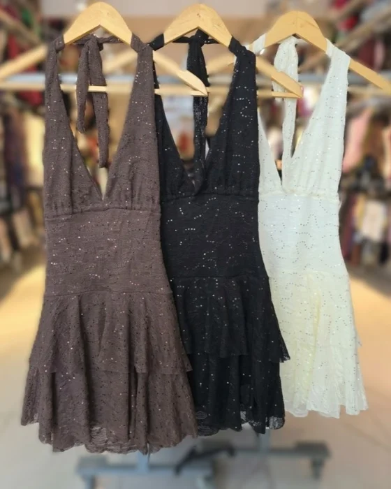 Vestido Marilyn con Short Encaje Bordado Lentejuela