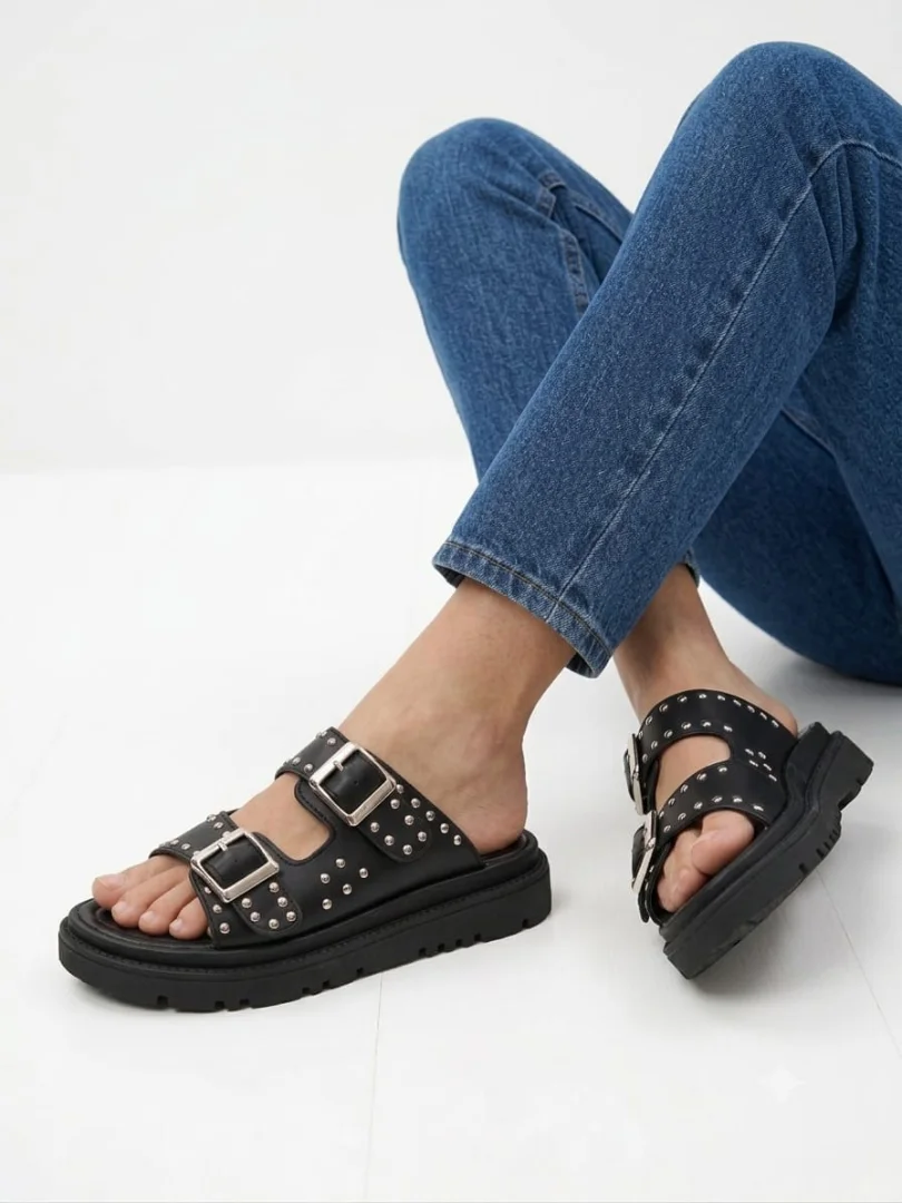 Sandalias Biker de Mujer con Tachas - Imagen 2