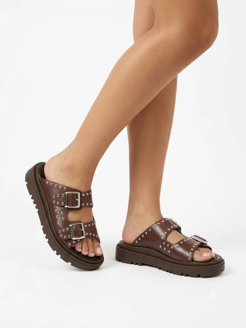 Sandalias Biker de Mujer con Tachas - Imagen 3