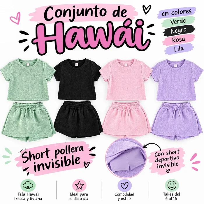 Conjunto Shor Pollera (sin Volado)