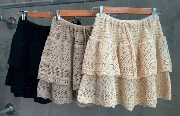 Pollera Corta de Hilo Calada
