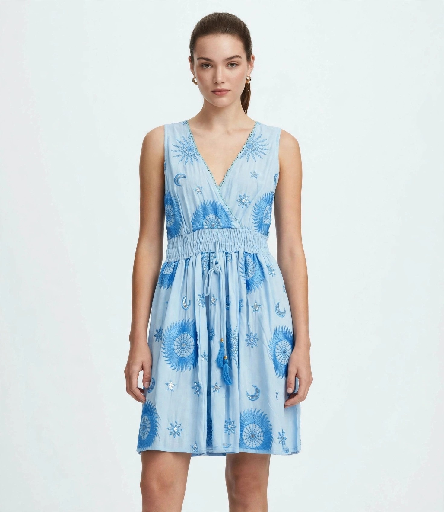 Vestido Boho Bordado Indu Fiesta - Imagen 3