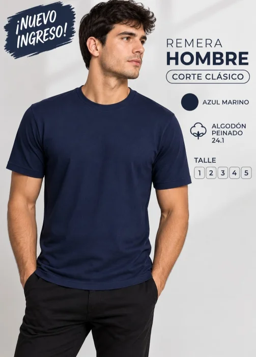 Remera Lisas de Algodón Peinado
