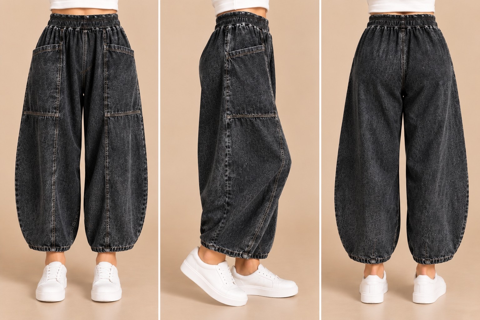 Pantalón Barrel de Jeans - Imagen 3