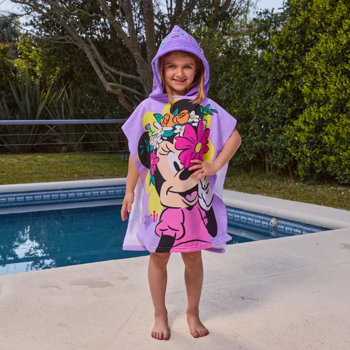 Poncho Toalla Infantil Minnie Mouse Piñata con Capucha Suave y Secado Rápido