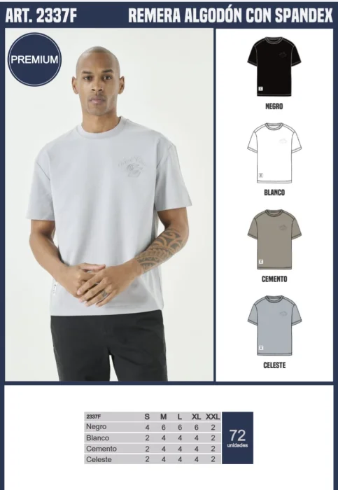 Remera Algodon C/ Spandex