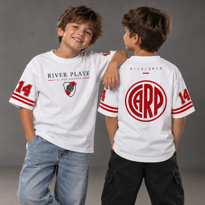 Remera Oversize "river Plate 14" Niños