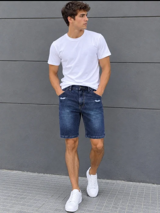 Bermuda Jeans Elastizada