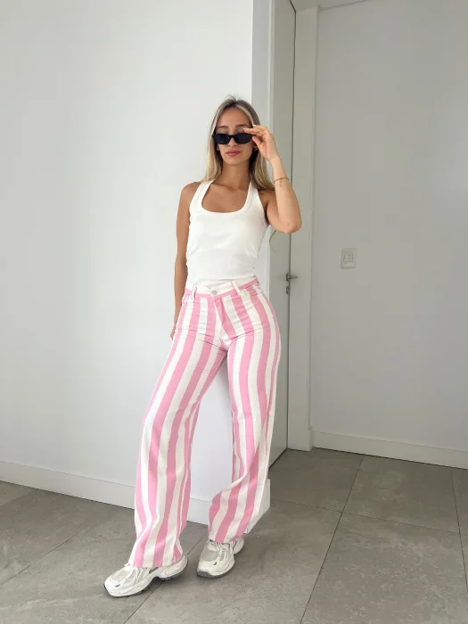 Denim Rayado Rose