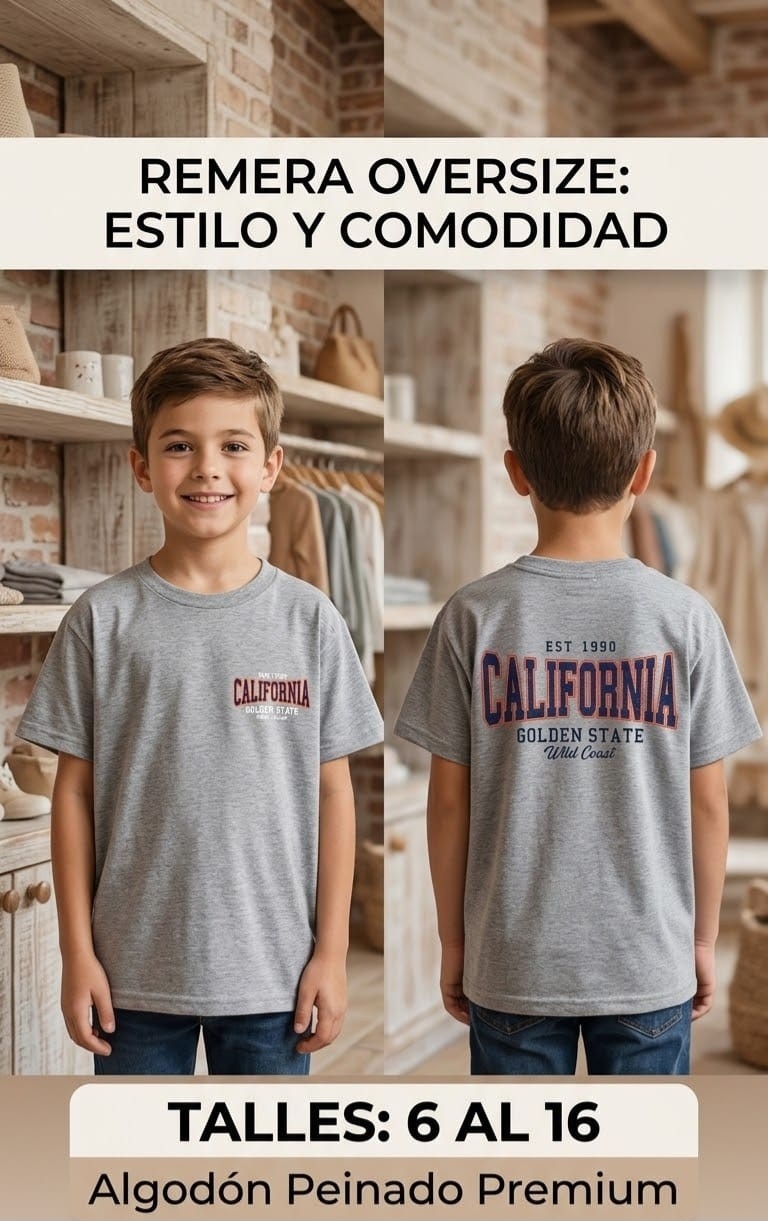 Remera Overside Niños - Imagen 2