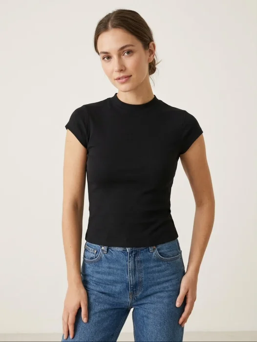 Remera Mujer de Algodón con Lycra Ajustada Elastizada