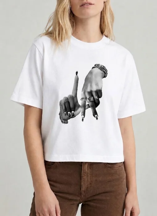 Remera Crop Estampada